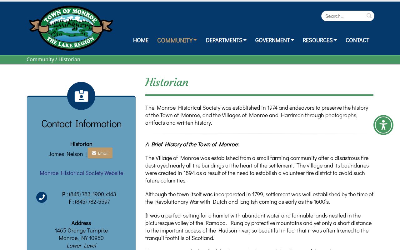 Town of Monroe city directory historical research through the Town Historian