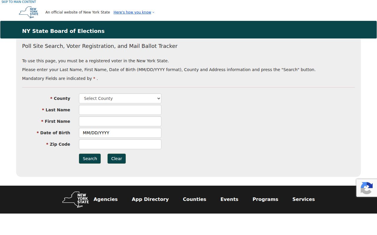 Town of Monroe residents directory New York voter lookup fields