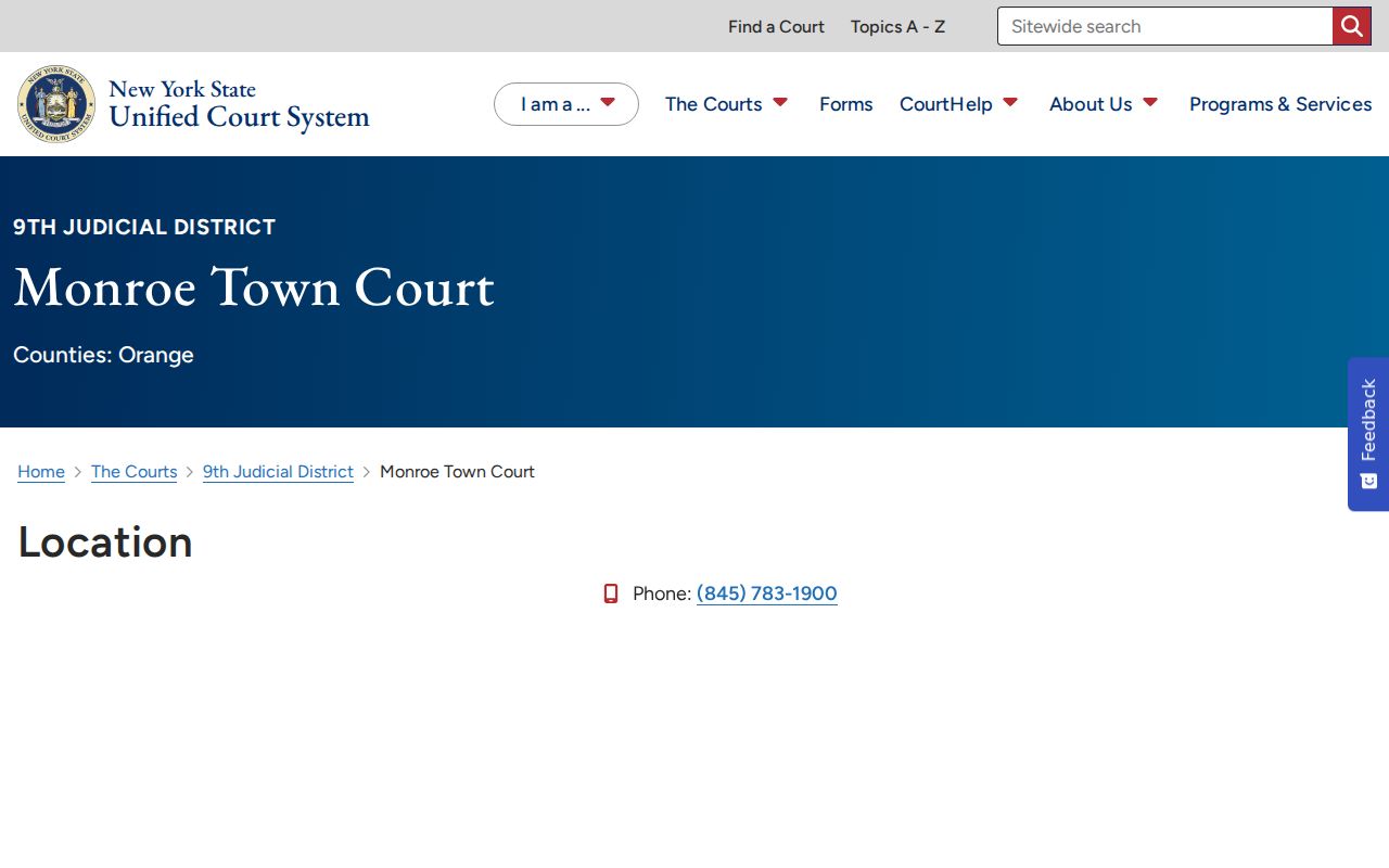 Town of Monroe court page for resident lookup research